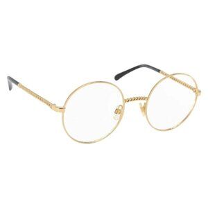 CHANEL Sunglasses frames metal Gold CC Auth 153002